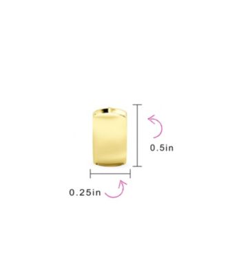 Simple Basic Wide Huggie Hoop Kpop Earrings Gold Plated Sterling Silver Flat Hinge