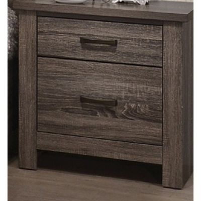 Striking Natural Finish Wooden Nightstand