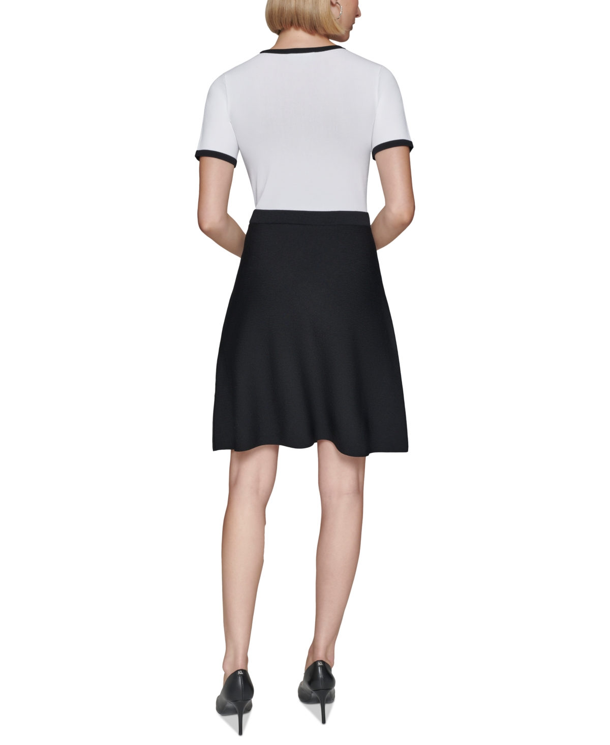 Karl Lagerfeld Paris Women's Colorblocked Embellished Dress -blk