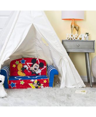 Kids 2-in-1 Flip Open Foam Compress Sofa Bed, Mickey Mouse