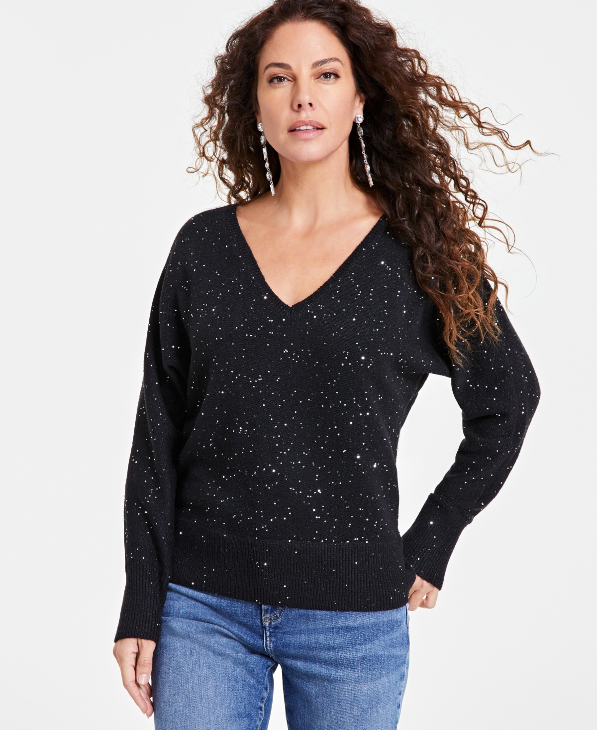 Macy's black sweater womens on sale