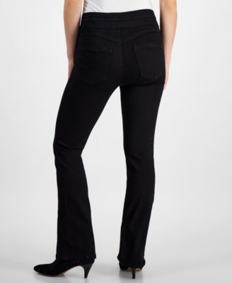 Petite "Ab"solution Pull-On High-Rise Itty Bitty Bootcut Jeans