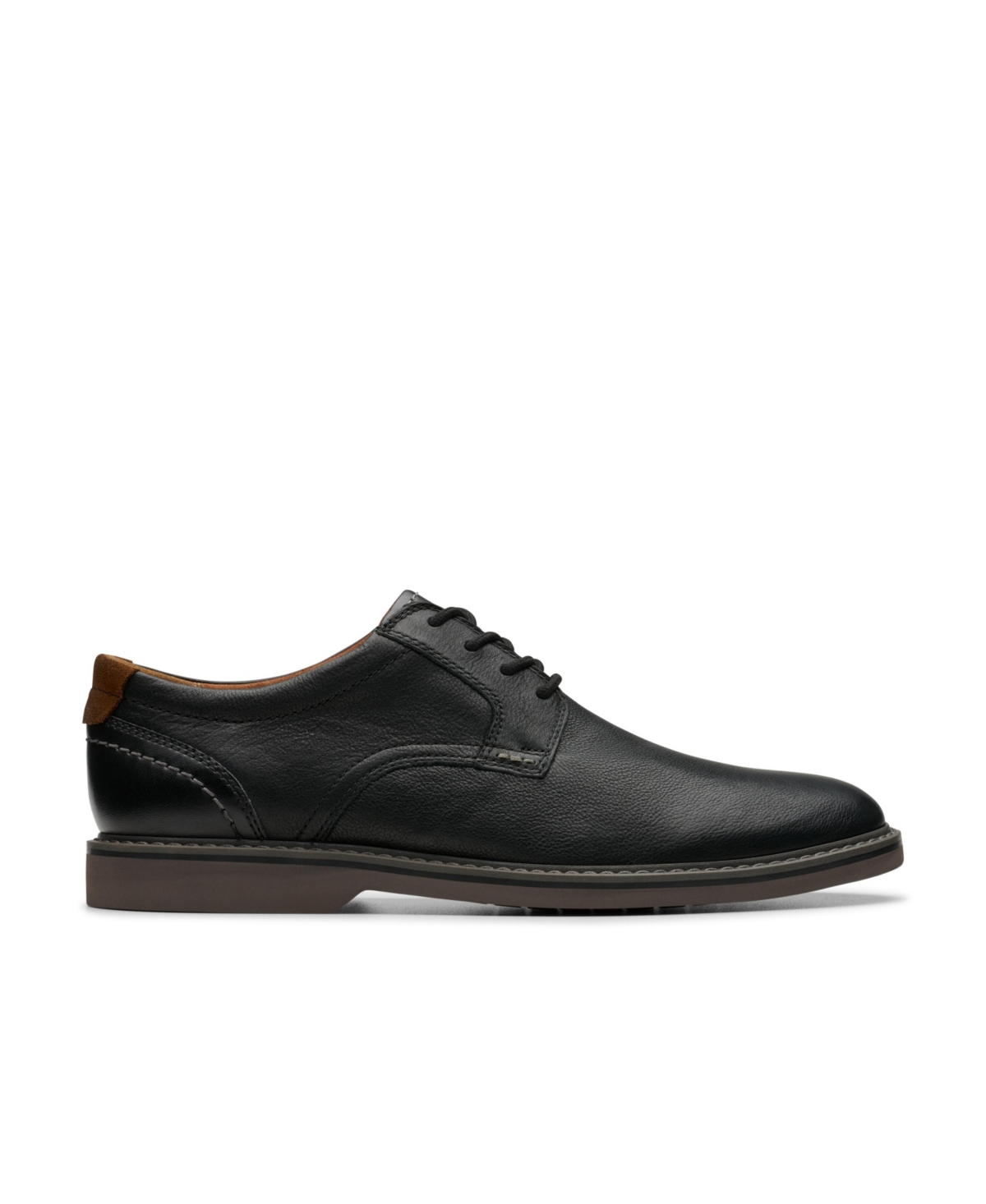 Clarks Nantasket Cap Mens Leather Lace Up Derby Shoes In Mahogany Combi Leather