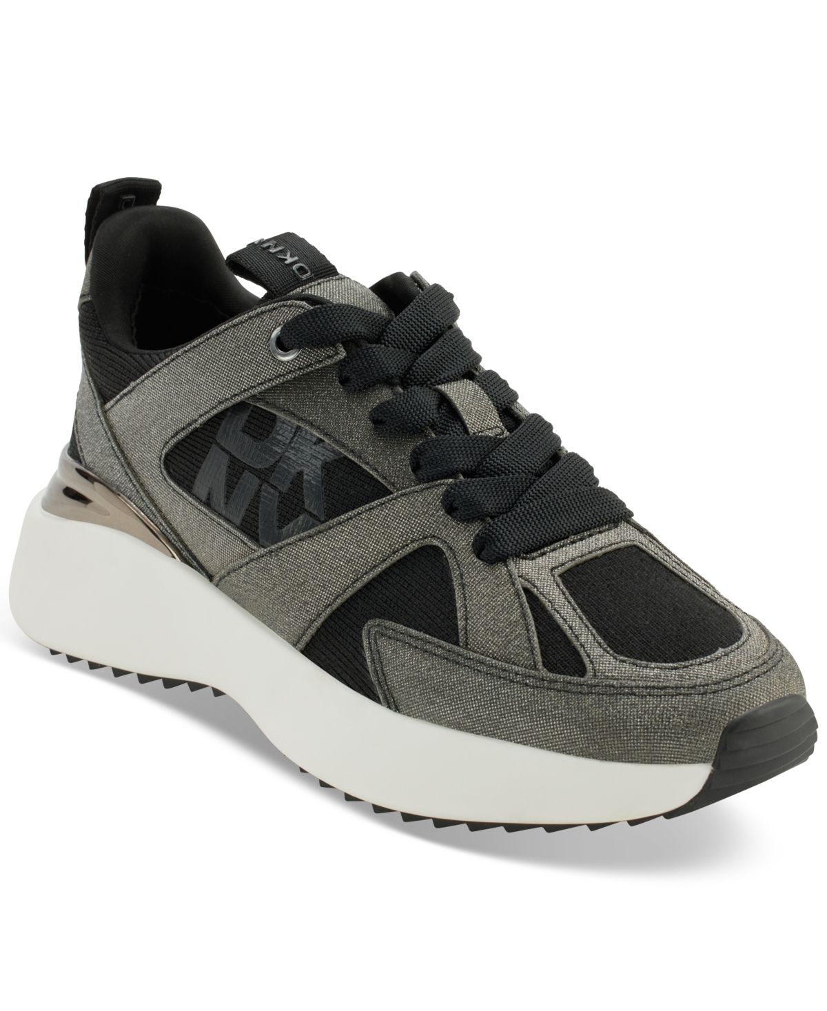 Dkny Zofi Womens Lace-up Manmade Casual And Fashion Sneakers In Gray