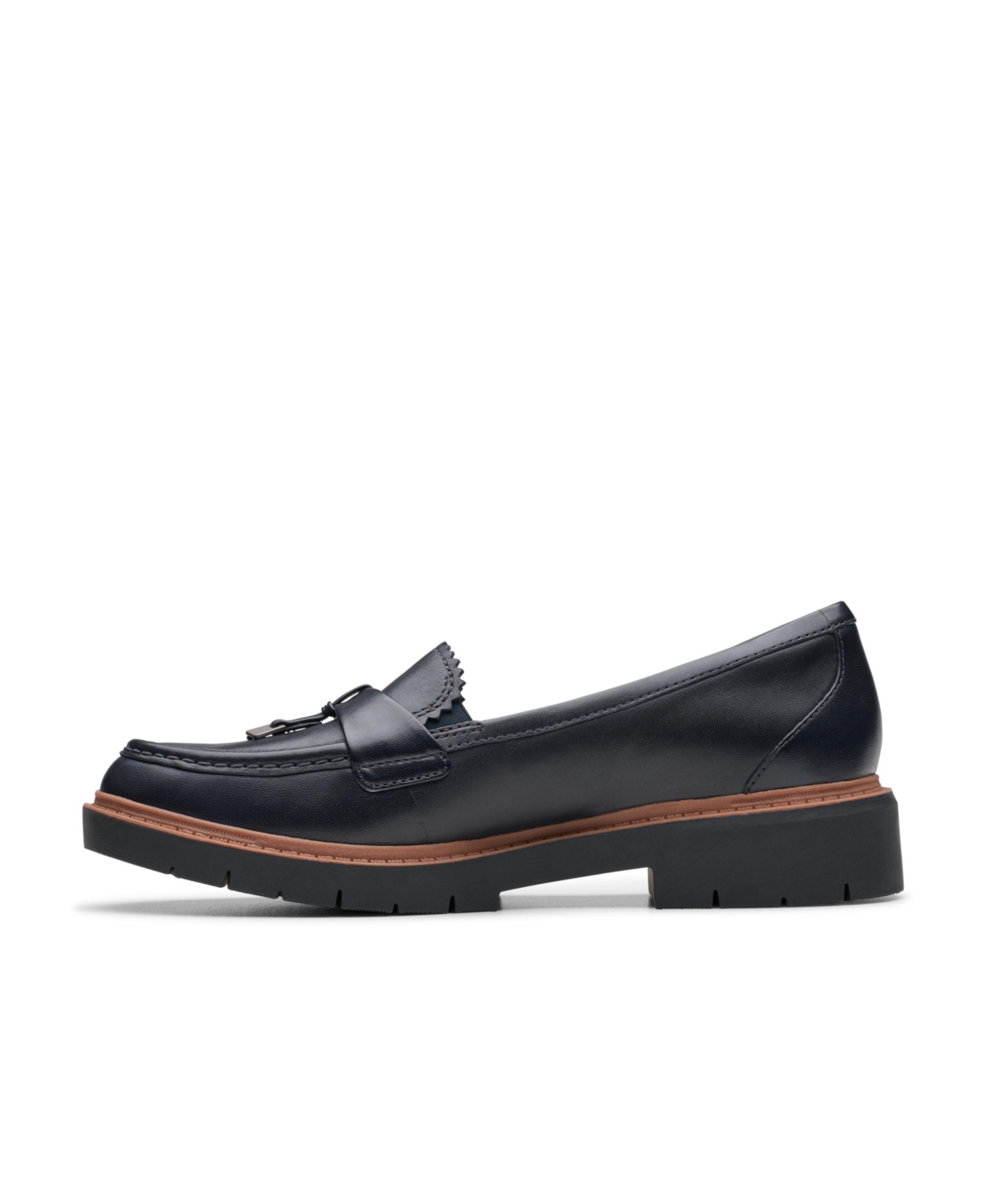 Clarks Women's Westlynn Bella Lug-sole Comfort Loafers In Navy Leather