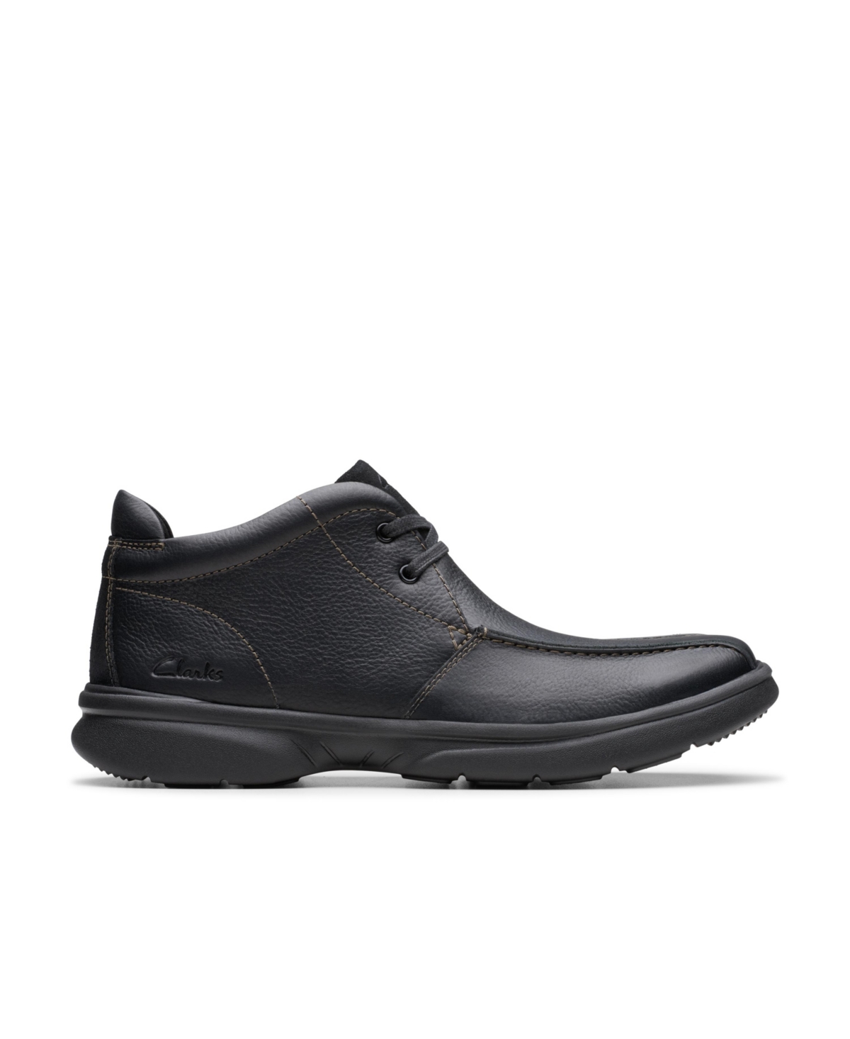 Clarks Bradley Up Leather Boot In Dark Brown Leather
