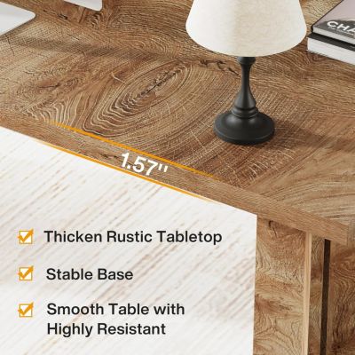 Computer Desk - Home Office Desk with 5 Drawers, 55" Sturdy Office Desk with File Cabinet,Writing Study Table Workstation with Printer Stand for Small Spaces