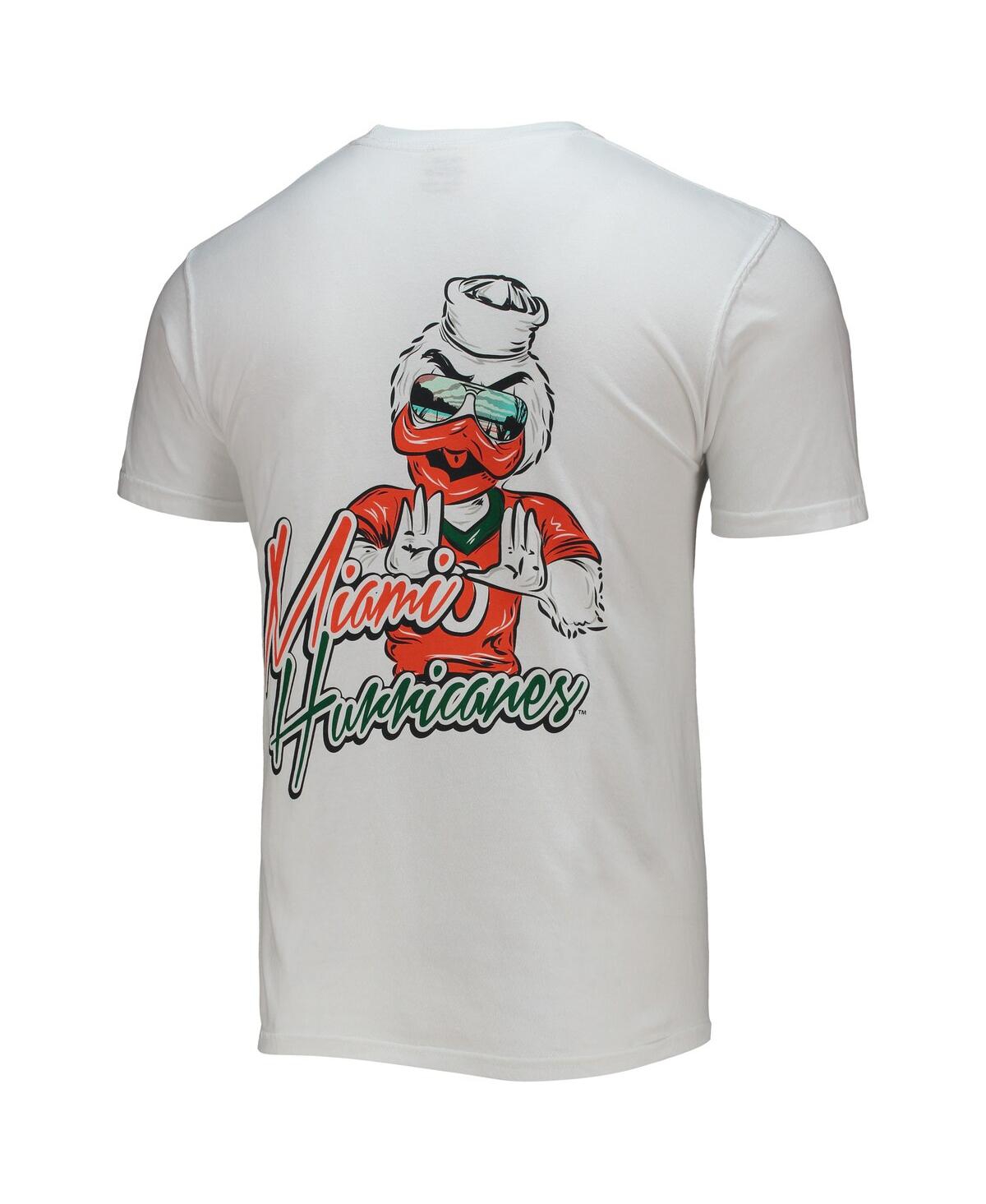 Image One Men'sMiami Hurricanes Mascot Bandana T-Shirt - White