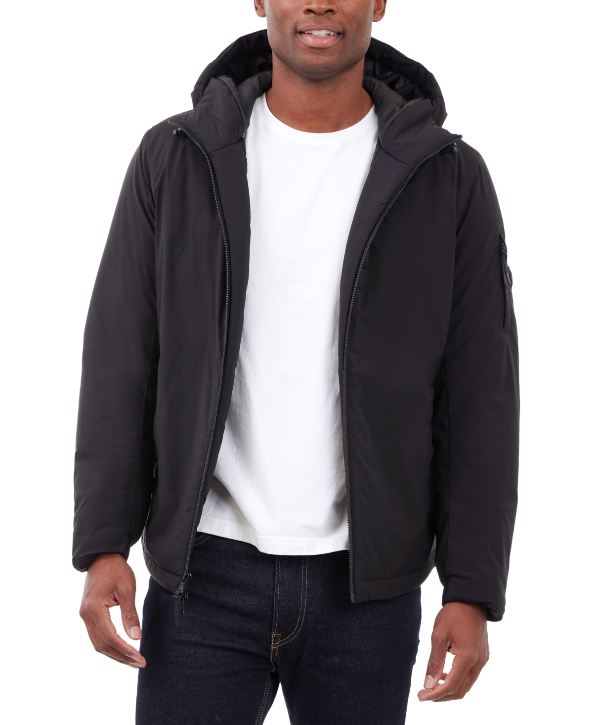 Michael Kors Men's Hooded Stretch Jacket In Black