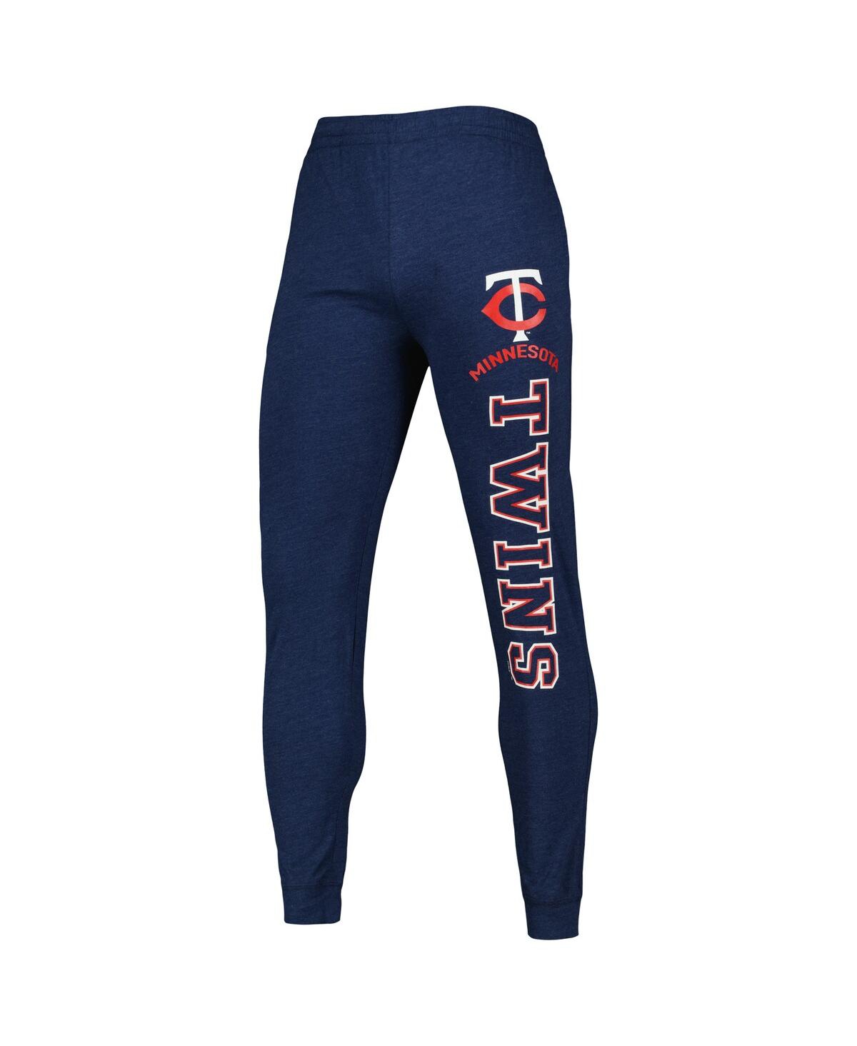 Concepts Sport Men'sHeather Charcoal Minnesota Twins Meter Pullover Hoodie Joggers Set - Heather Navy