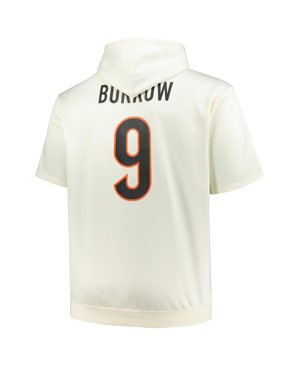 Fanatics Men's Joe Burrow Cream Cincinnati Bengals Big Tall Short Sleeve Hoodie T-shirt In Cream
