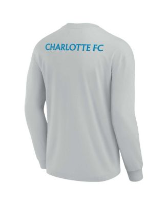 Men's and Women's Gray Charlotte FC Elements Super Soft Long Sleeve T-Shirt