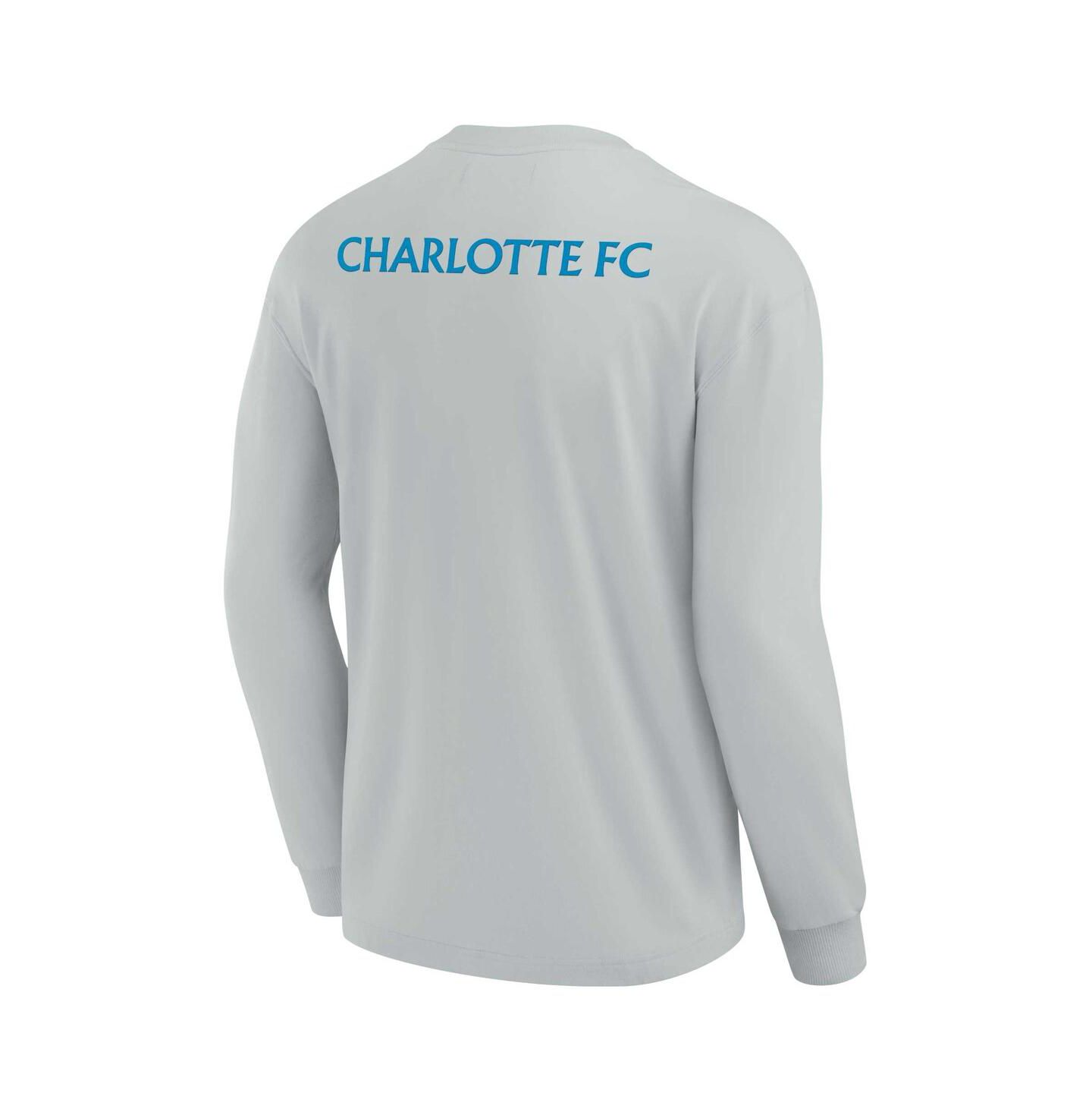 Футболка Fanatics Gray Charlotte FC Elements Super Soft Long Sleeve — фото 3