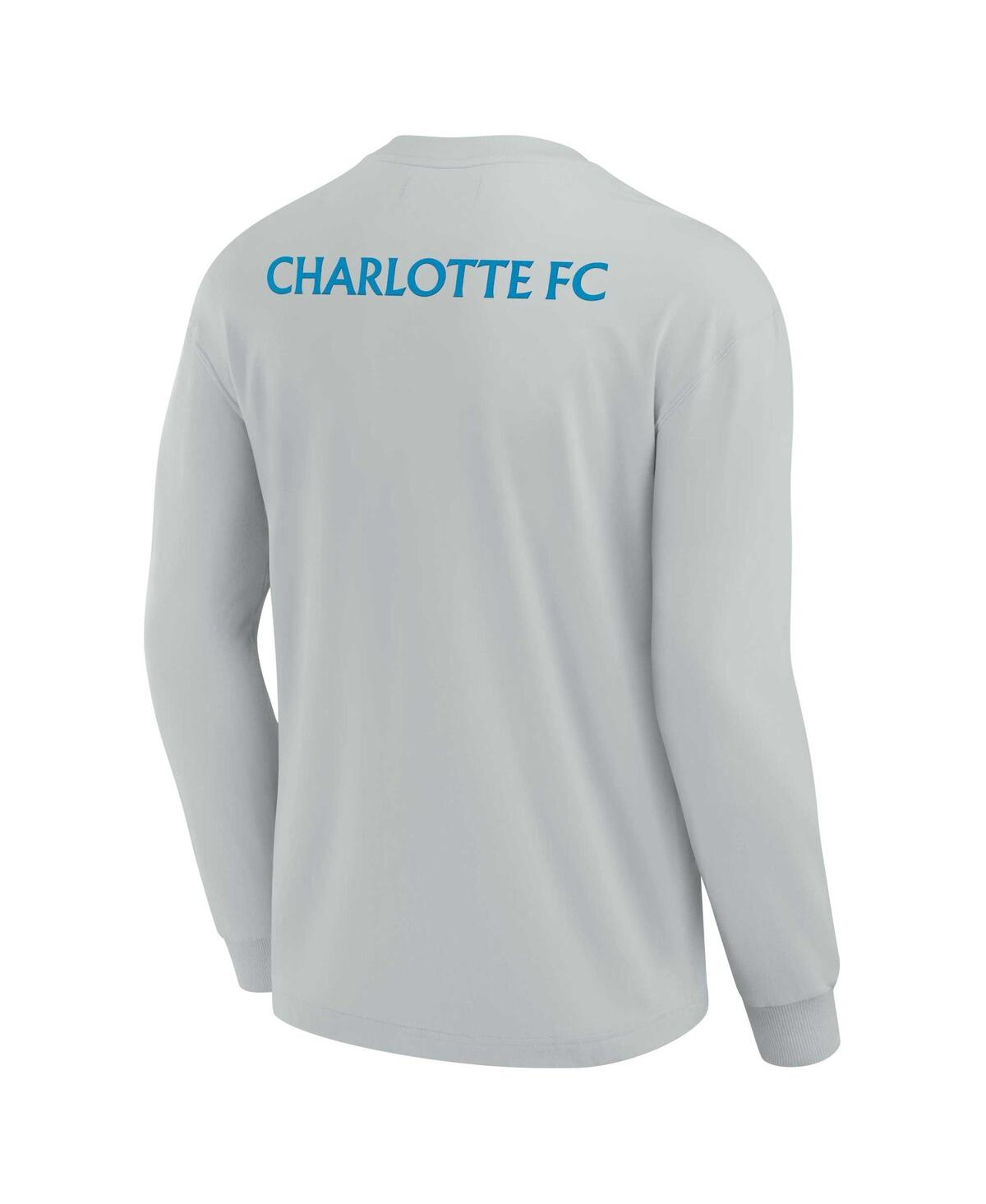 Fanatics Men's And Women's Gray Charlotte Fc Elements Super Soft Long Sleeve T-shirt In Gray