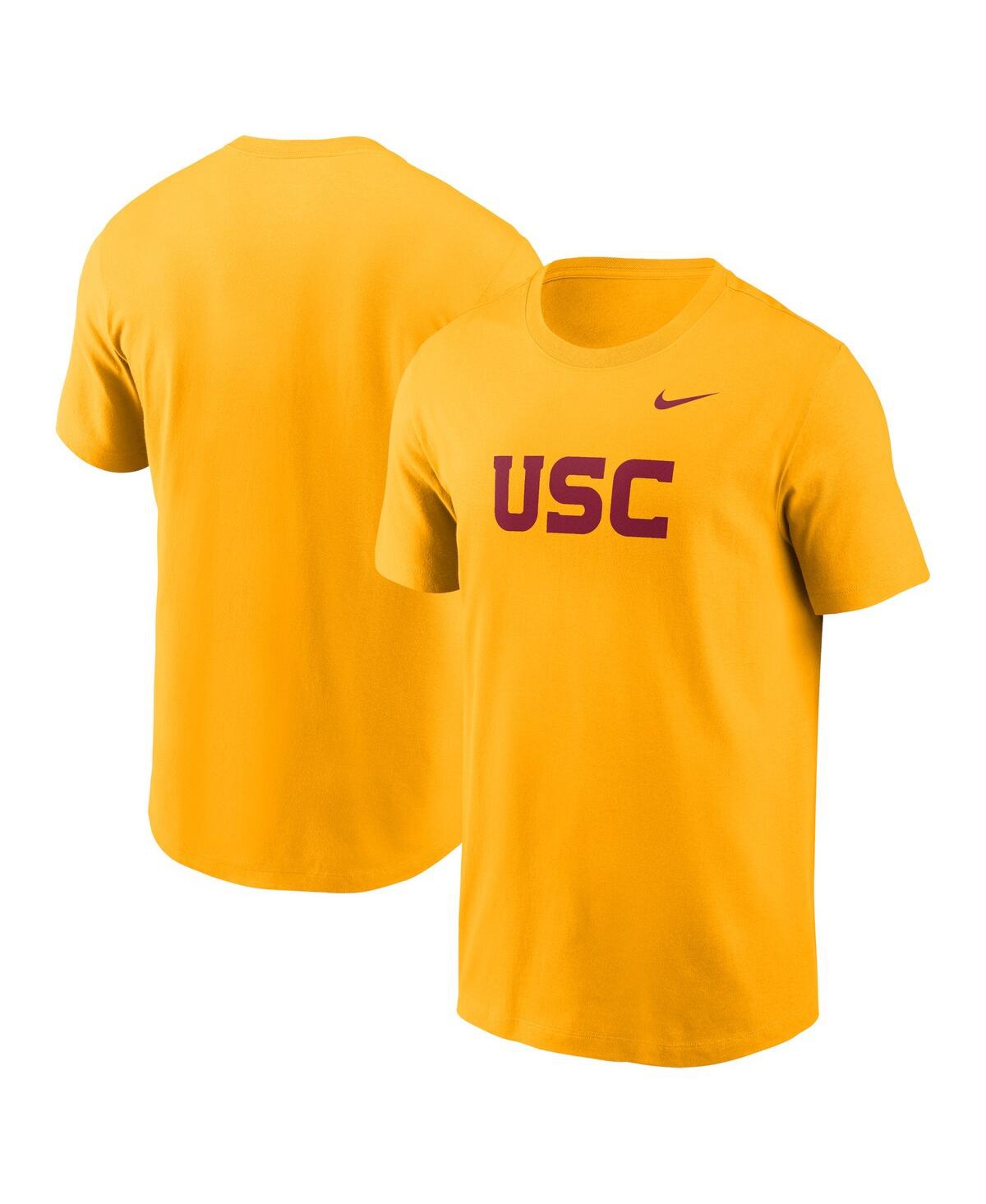 Nike Men's Gold Usc Trojans Primetime Evergreen Wordmark T-shirt In Gold