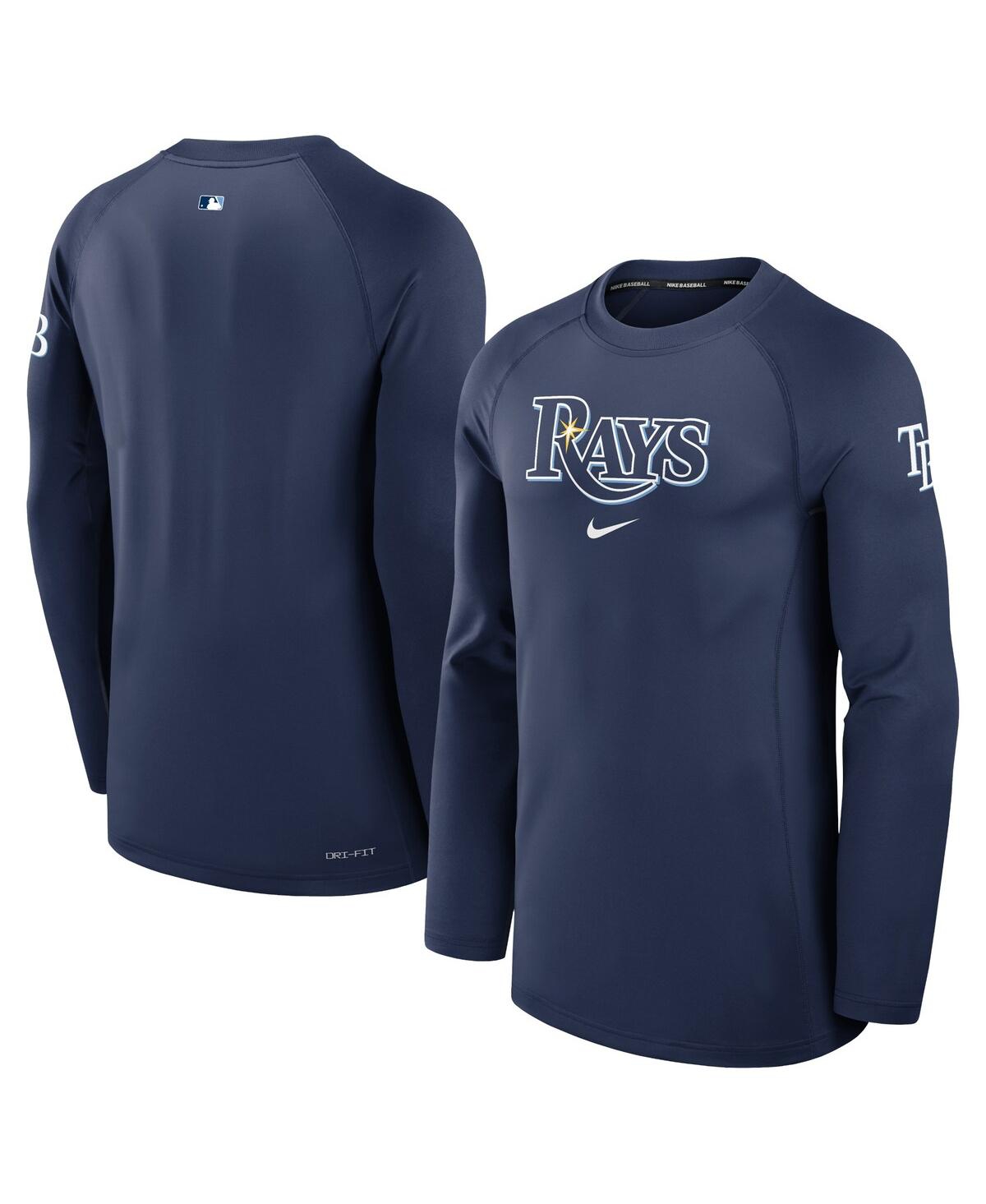 Nike Men's Navy Tampa Bay Rays Authentic Collection Game Time Raglan Performance Long Sleeve T-shirt In Navy