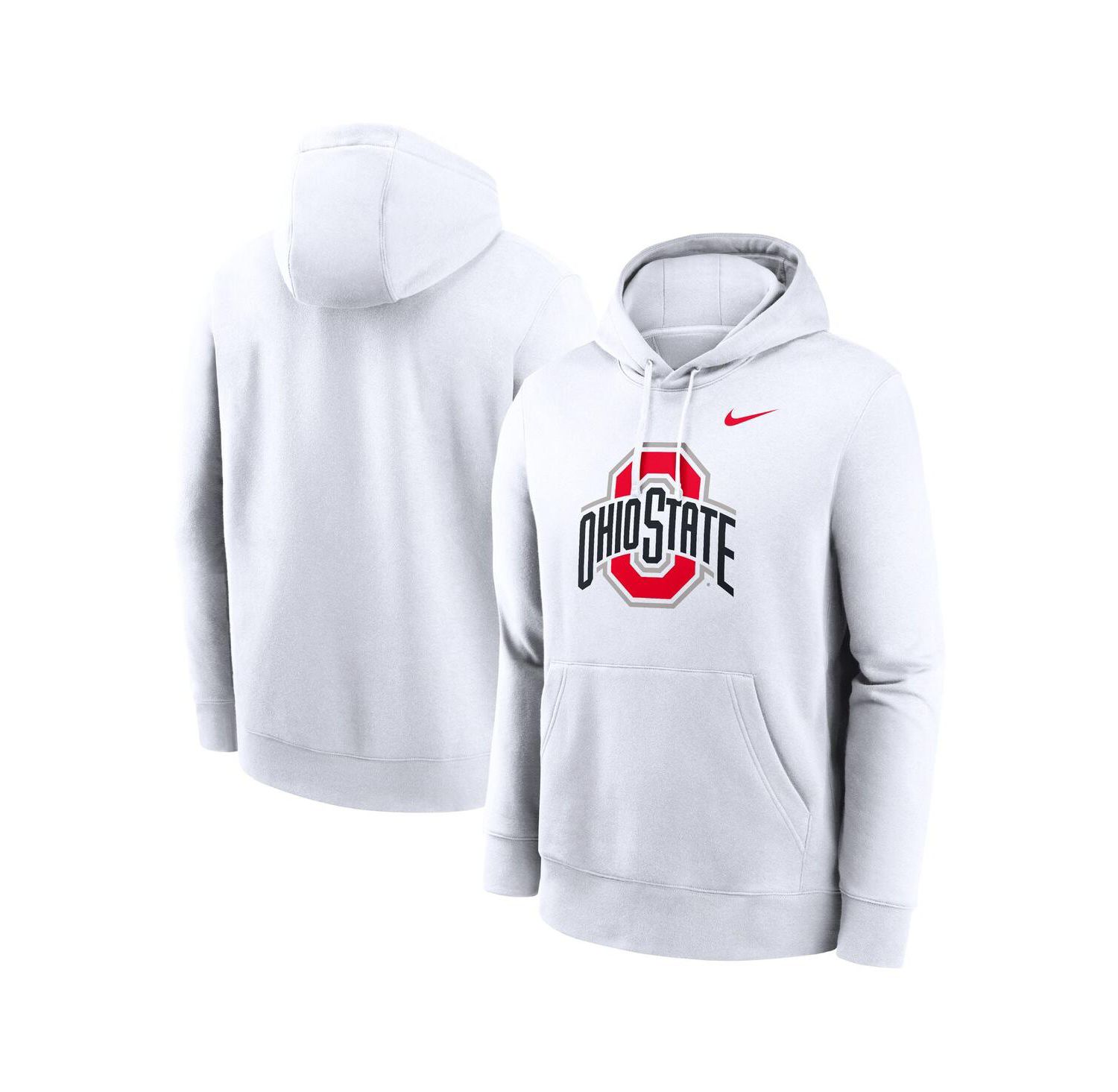 Men's White Ohio State Buckeyes Primetime Evergreen Club Fleece Pullover Hoodie