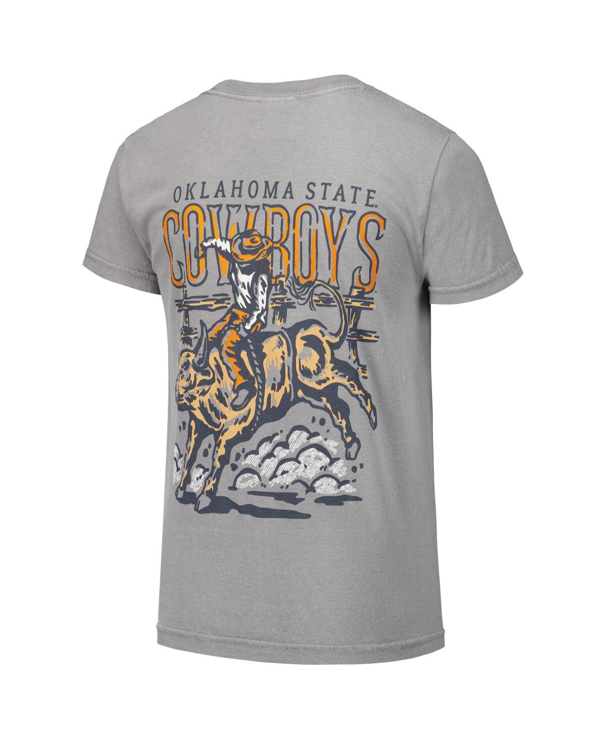 Image One Big Boys and GirlsOklahoma State Cowboys Hyperlocal Comfort Colors T-Shirt - Gray