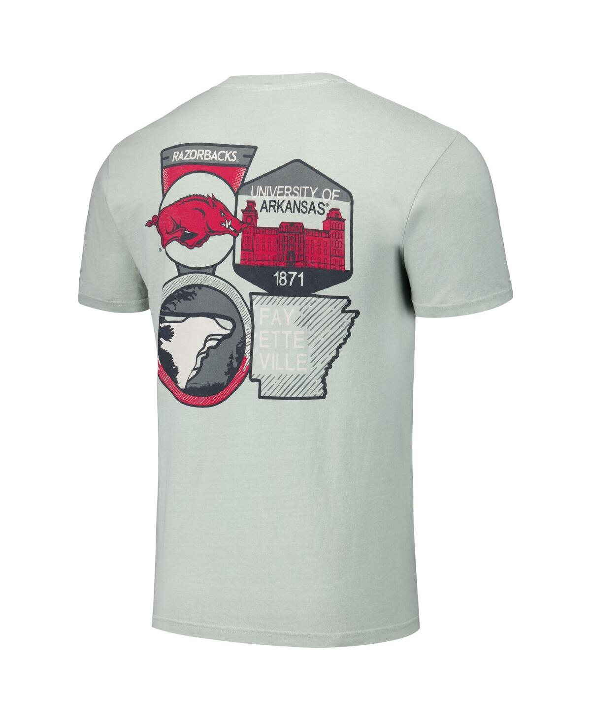 Image One Men's And Women's Gray Arkansas Razorbacks Hyper Local Campus Patches T-shirt In Gray