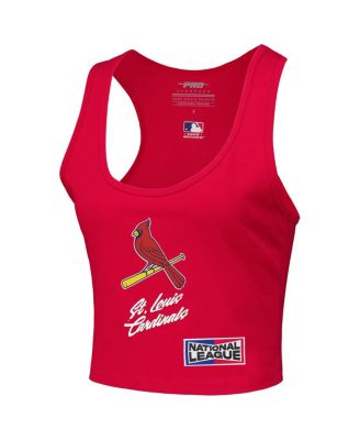Women's Red St. Louis Cardinals Fast Lane Fitted Tri-Blend Cropped Tank Top