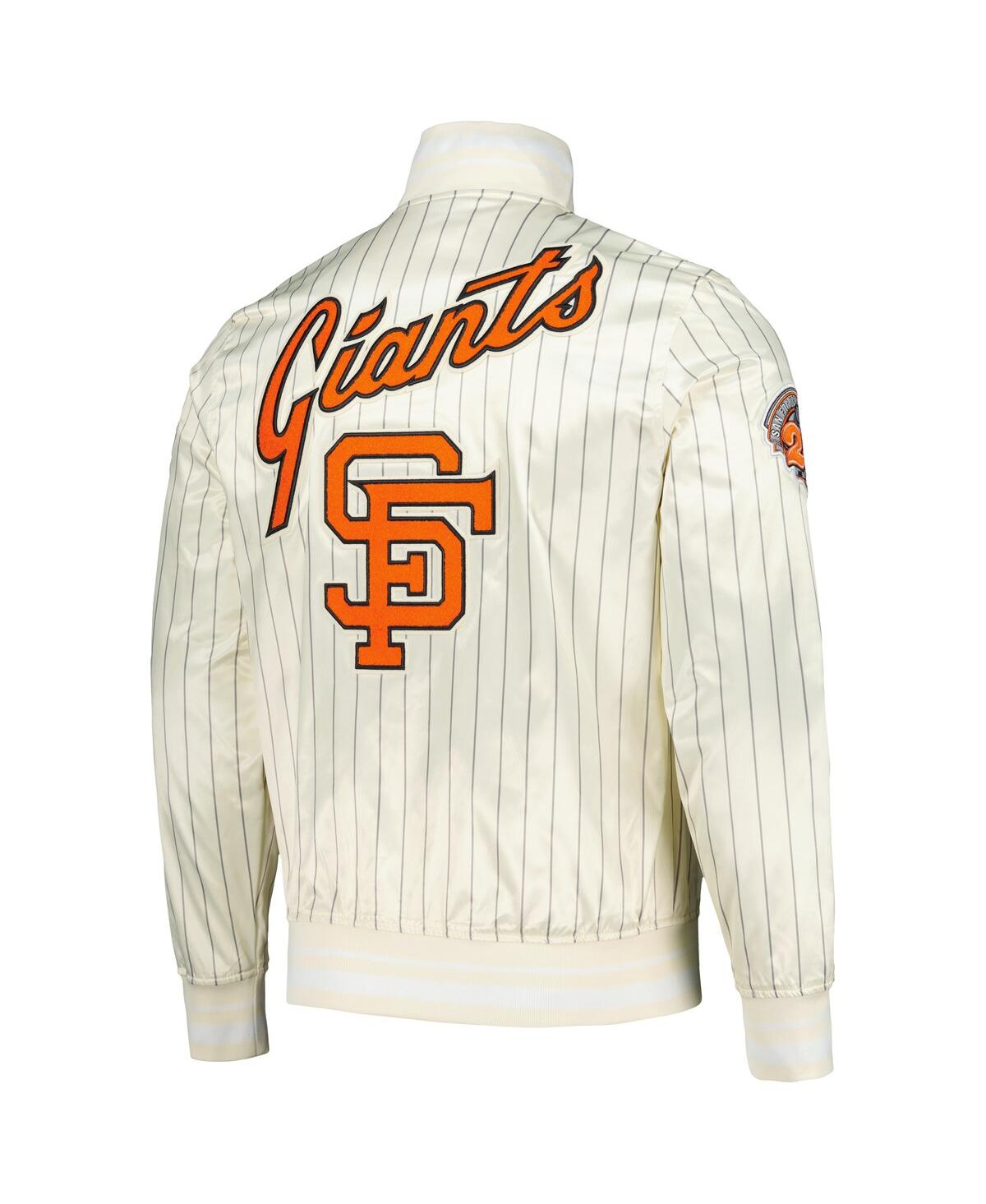 Pro Standard Men's Cream San Francisco Giants Cooperstown Collection Pinstripe Retro Classic Satin Full-snap Jack In Cream