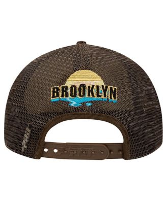 Men's Cream/Brown Brooklyn Nets Glint Sunset Snapback Hat