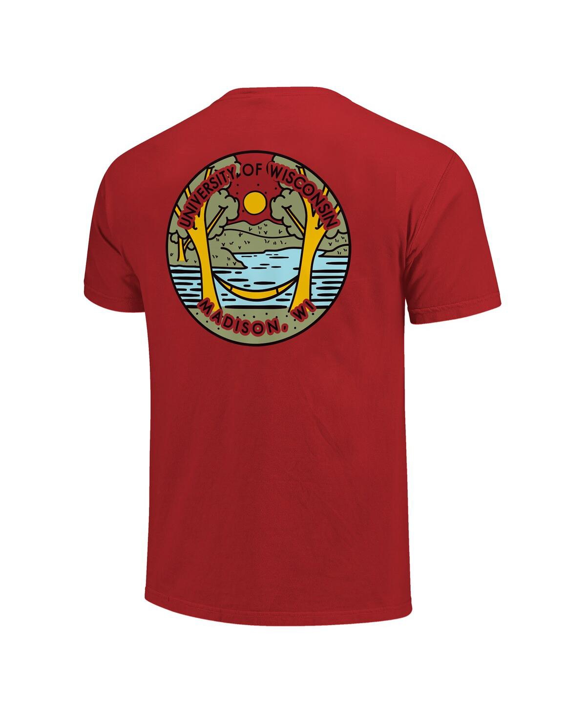 Image One Men's And Women's Red Wisconsin Badgers Scenic Comfort Colors T-shirt In Red