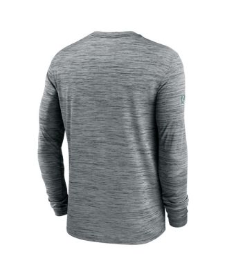Men's Gray Philadelphia Eagles 2024 Sideline Velocity Performance Long Sleeve T-Shirt