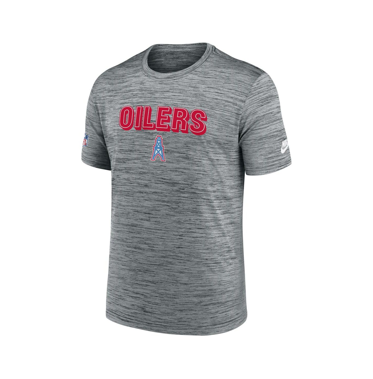 Мужская футболка Nike Gray Tennessee Titans Velocity Oilers Throwbacks Alternate Logo Performance — фото 3
