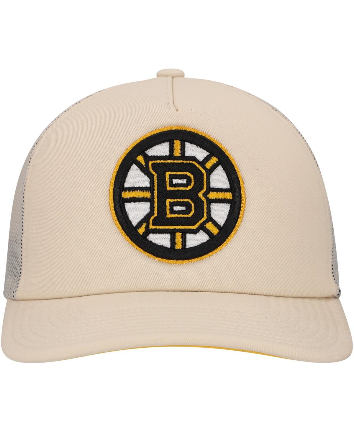 Mitchell & Ness Men'sBoston Bruins Foam Front Trucker Adjustable Hat - Cream