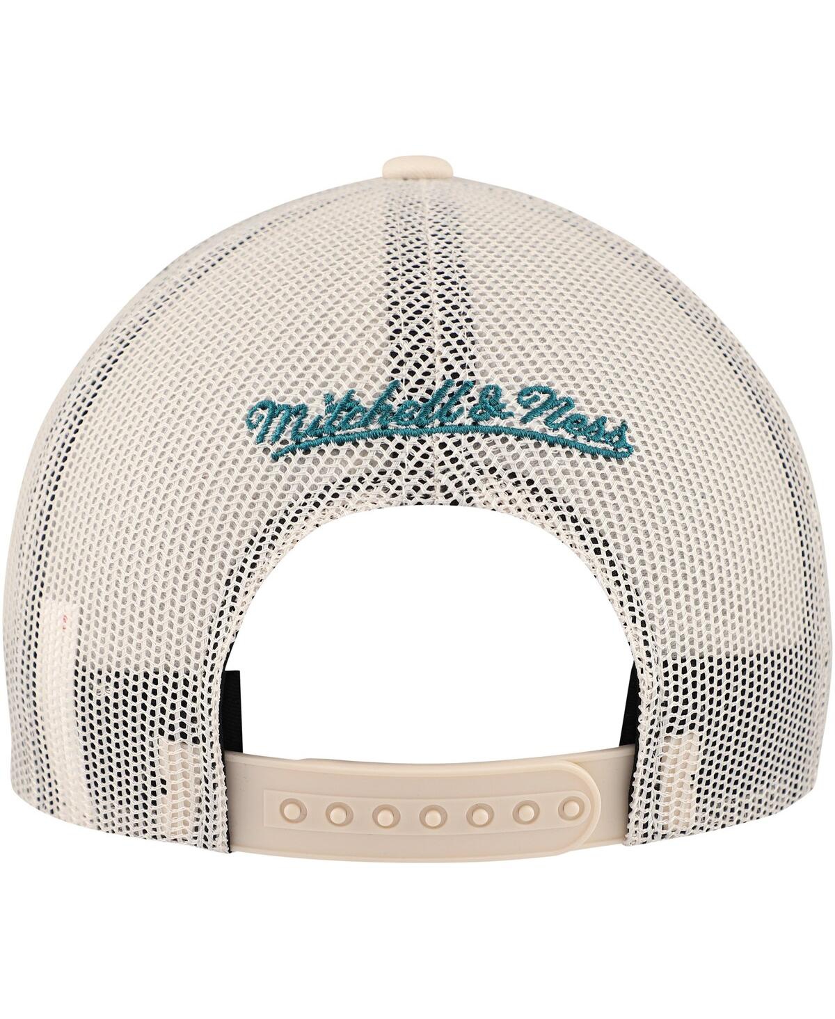 Mitchell & Ness Men's Cream San Jose Sharks Foam Front Trucker Adjustable Hat In Cream