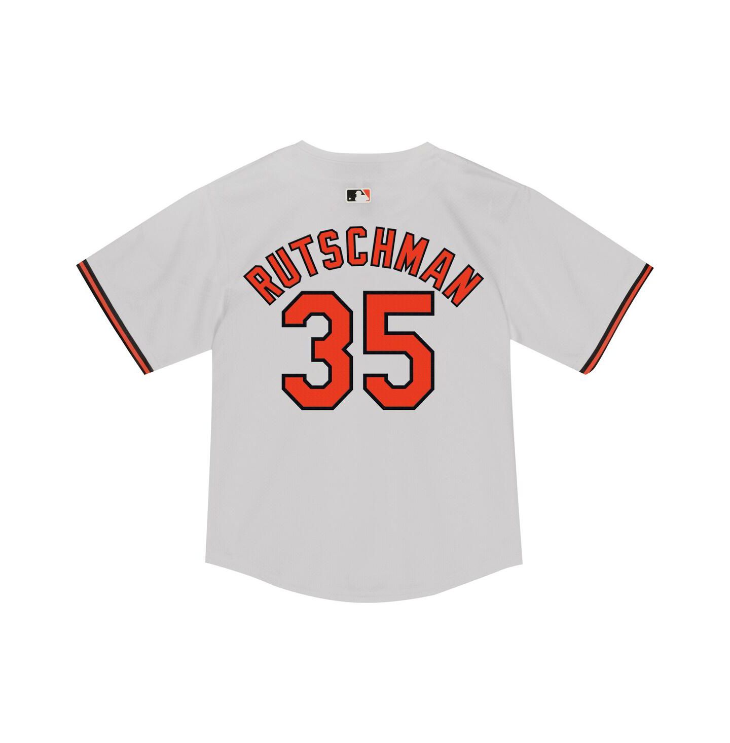 Топ Nike Adley Rutschman White Baltimore Orioles Game Jersey для мальчиков-малышей — фото 3
