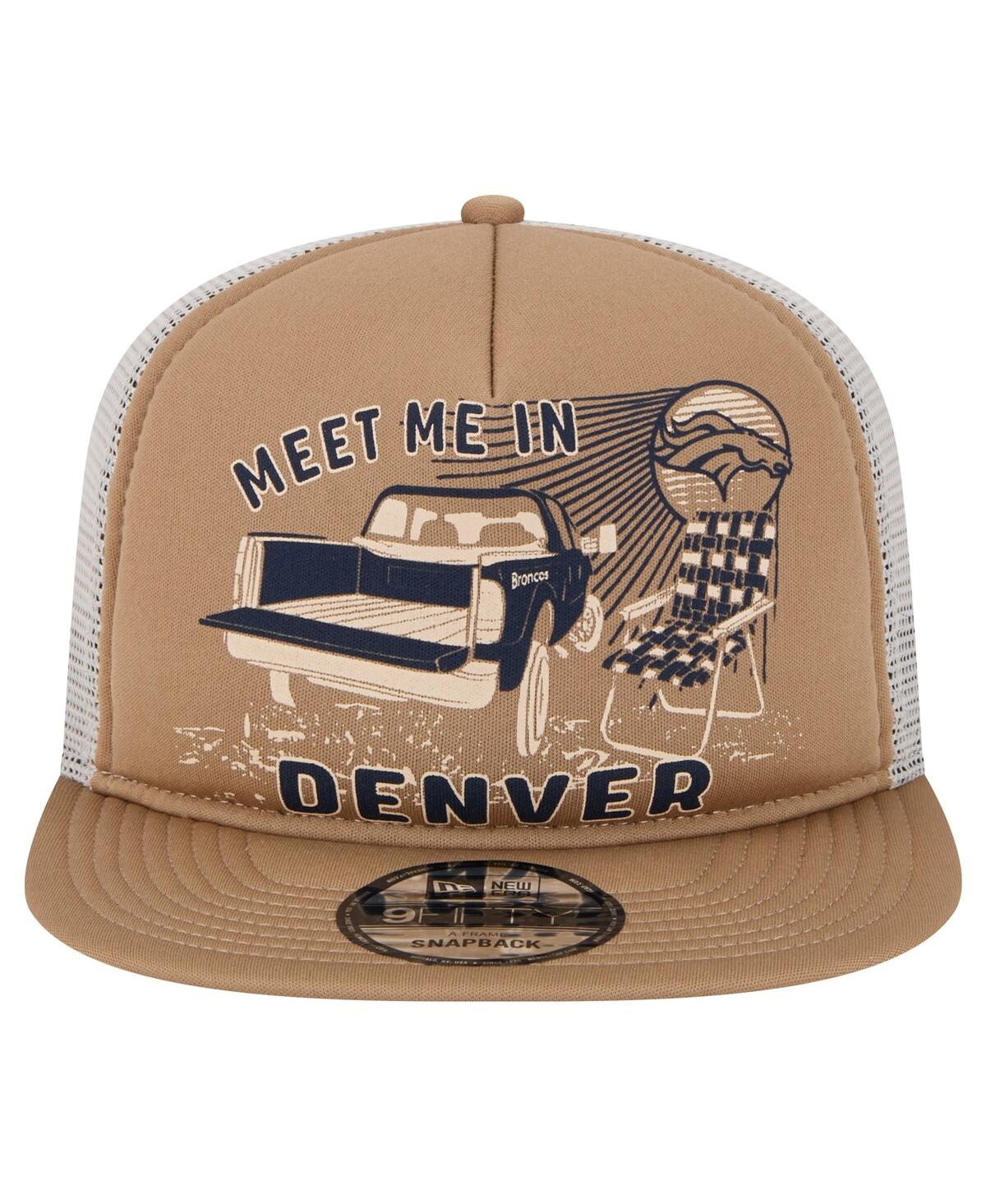 New Era Men's Tan Denver Broncos Meet Me 9fifty Snapback Hat In Tan