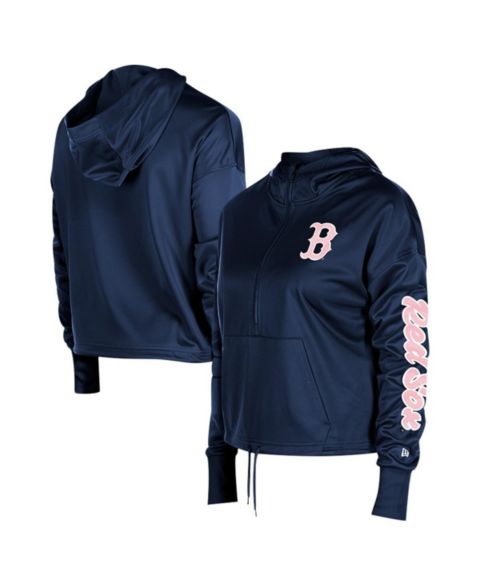 Женское худи New Era Navy Boston Red Sox Half-Zip