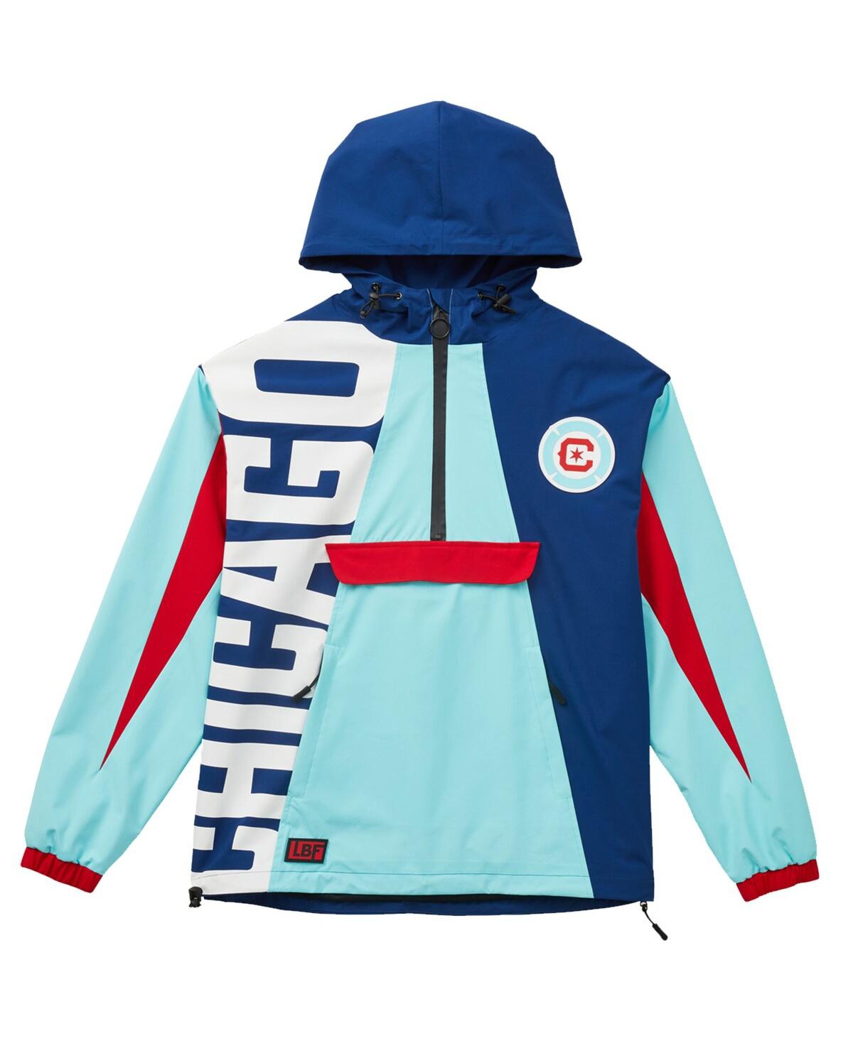 Live Breathe Futbol Men's and Women'sChicago Fire Tekker Half-Zip Anorak Jacket - Light Blue