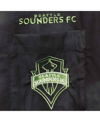 Men's Black Seattle Sounders FC Abstract Cloud Button-Up Shirt