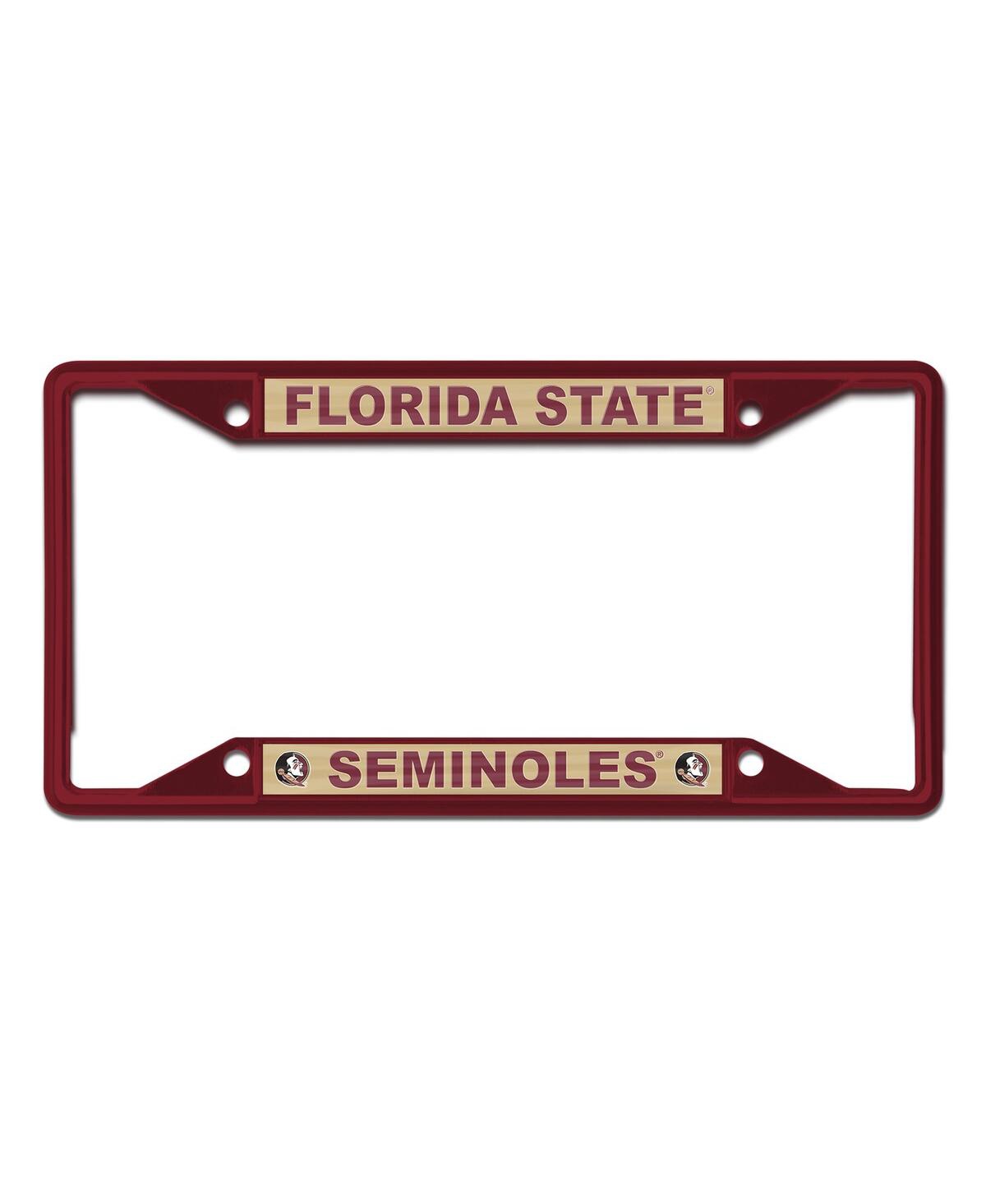 Wincraft Florida State Seminoles Chrome Color License Plate Frame In Red