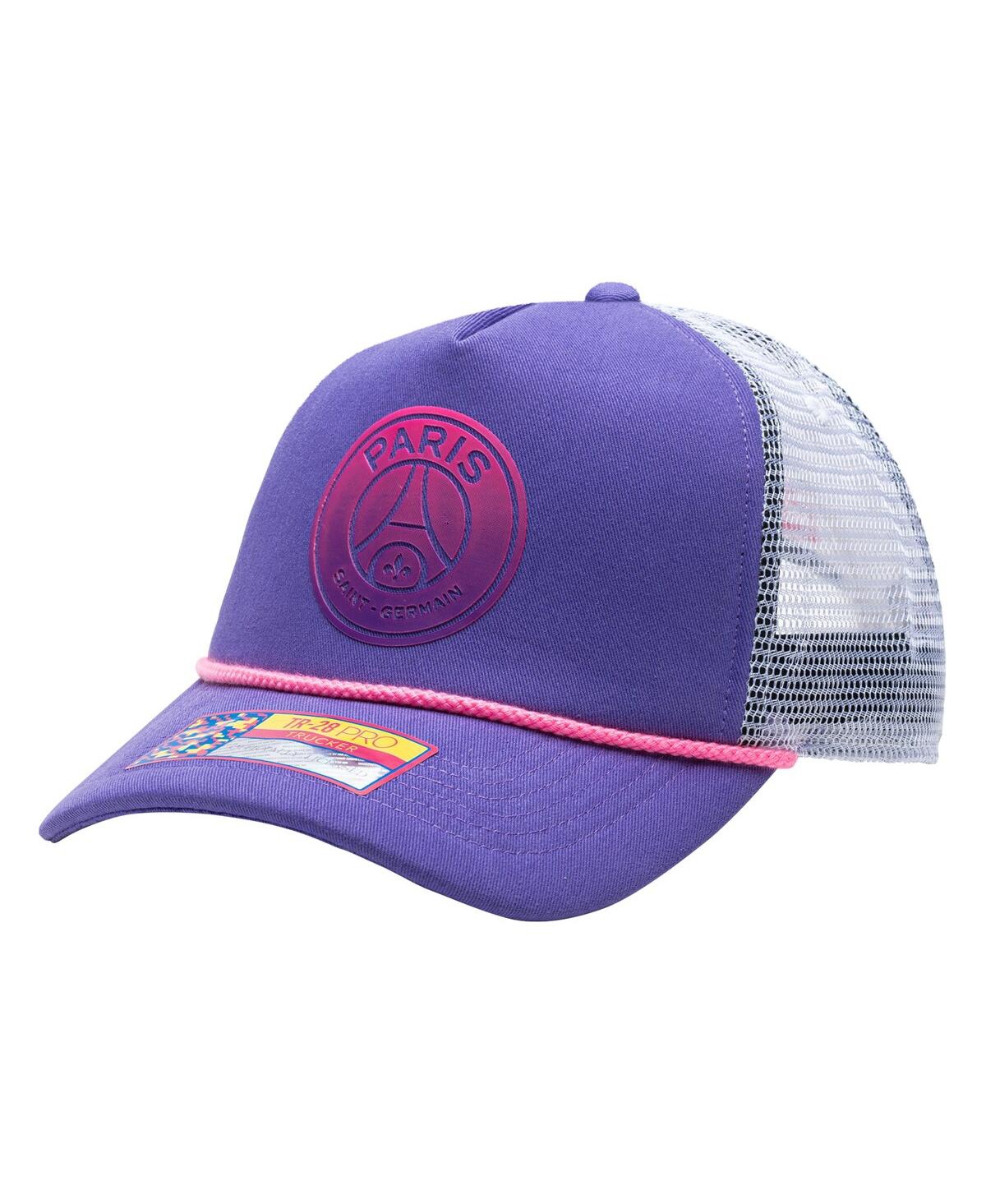 Purple Men's and Women's Paris Saint-Germain Serve Trucker Adjustable Hat - Purple