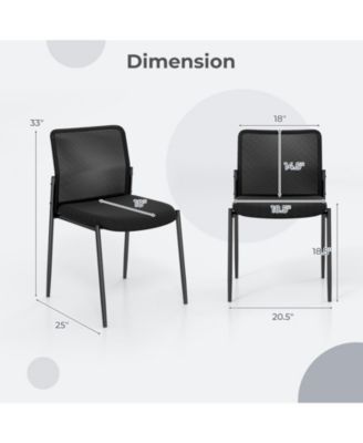 Office Guest Chair Set of 2 with Breathable Mesh Back Padded Seat for Waiting Room