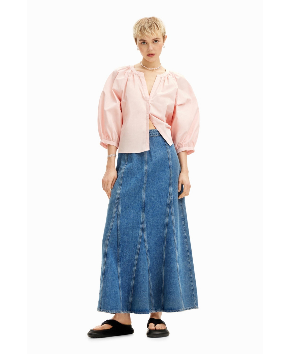 Desigual Women's V-neck poplin blouse