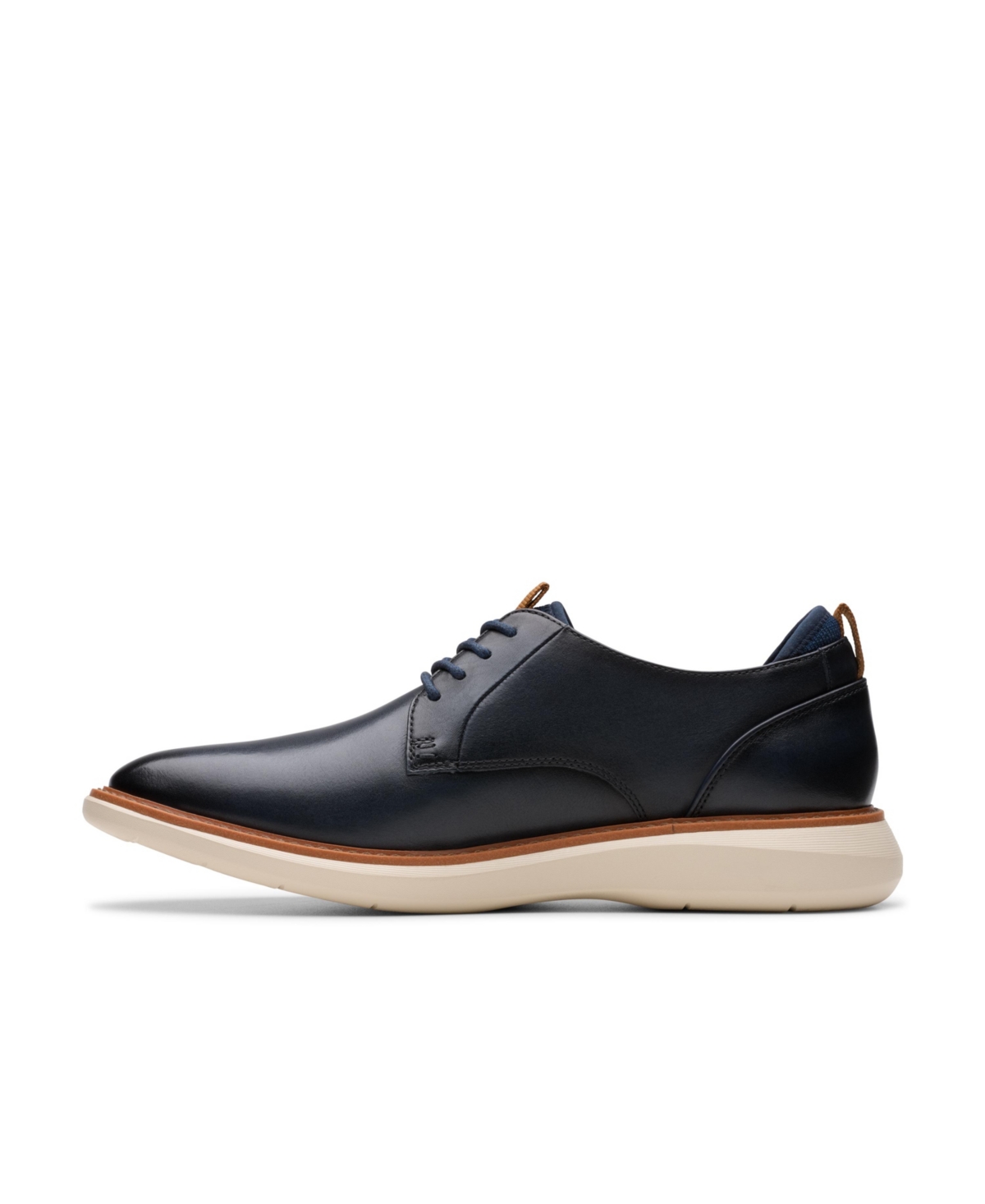 Clarks Collection Men's Brantin Plain Toe Dress Casual Shoes In Navy Leather
