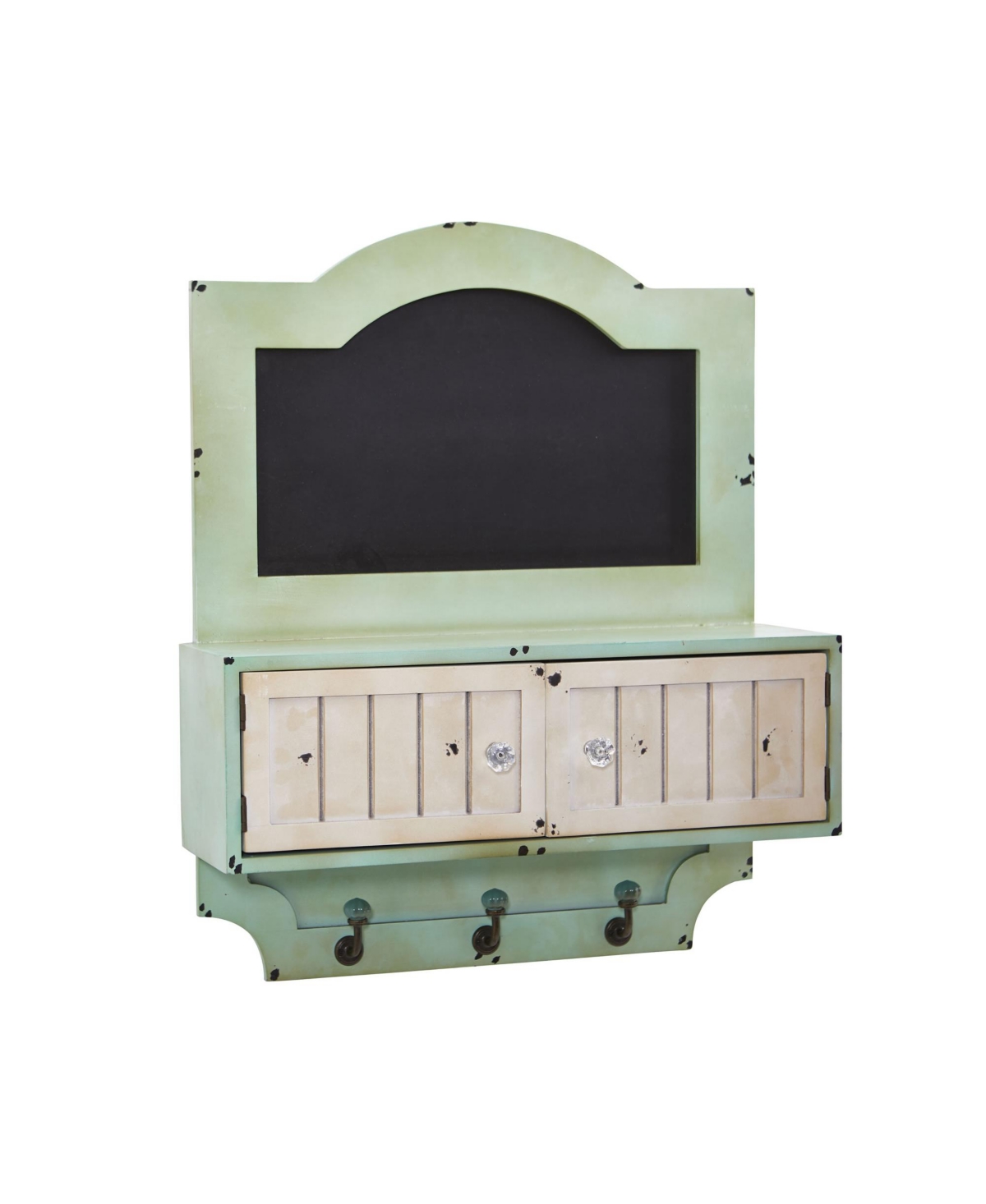 Slickblue Vintage Chalkboard Wall Organizer With Doors & Hooks