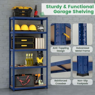 5 Tier Adjustable Garage Shelving Unit with 2000 lbs Max Load for Warehouse