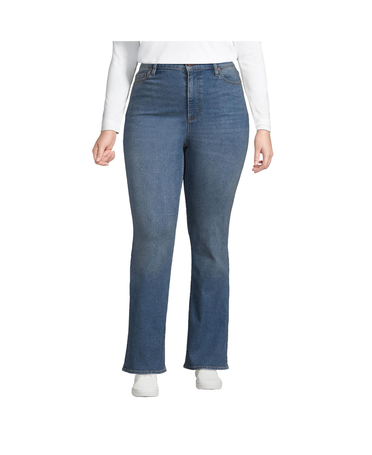 Plus Size Recover High Rise Bootcut Blue Jeans - Port indigo