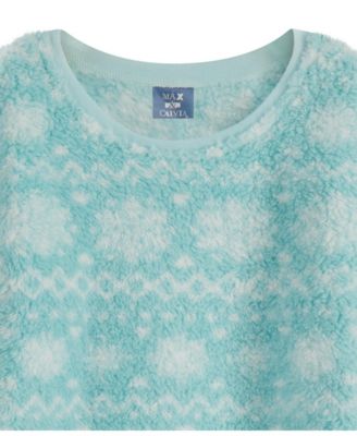 Max and Olivia Girls Fair Isle Print Novelty Fleece 2 pc Pajama Set