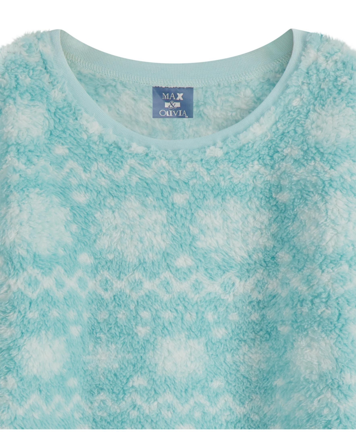 Max & Olivia Max And Olivia Girls Fair Isle Print Novelty Fleece 2 Pc Pajama Set In Turq