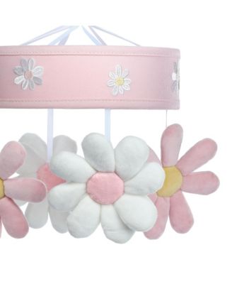Daisy Dreams Pink/White Musical Baby Crib Mobile Soother Toy