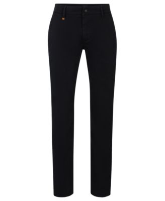 Men's Stretch-Cotton Satin Slim-Fit Trousers