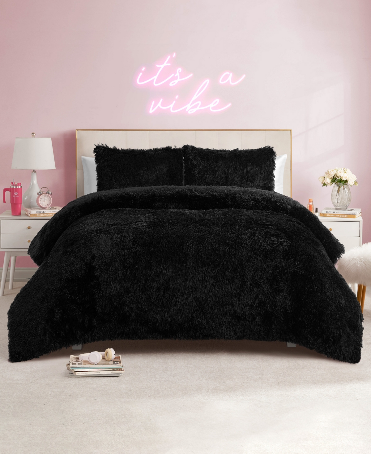 Juicy Couture Shaggy Faux Fur -Pc. Comforter Set