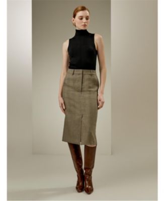 Women's Silk Knitted Turtleneck Sleeveless Top